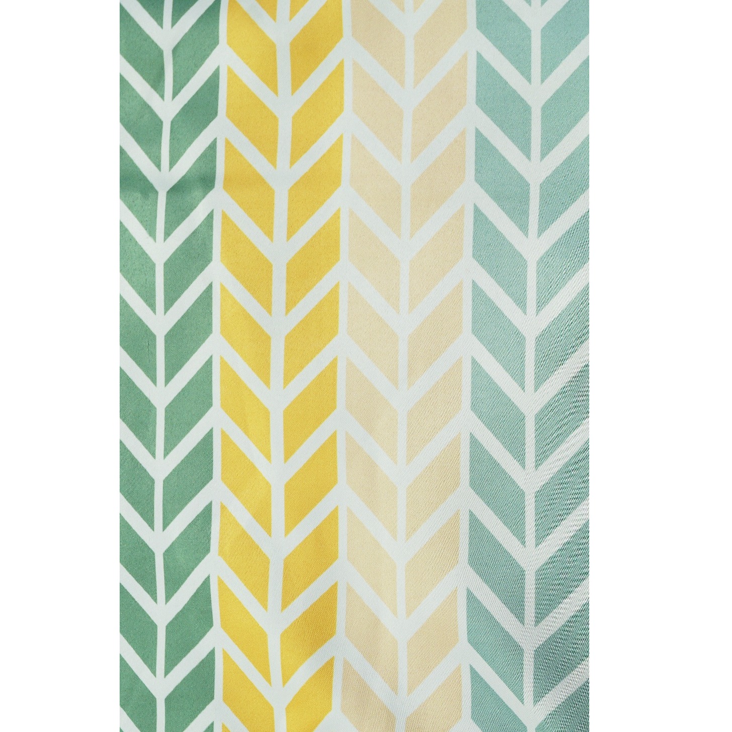 Arrow Design Long Window Single Curtain (Green & Yellow)