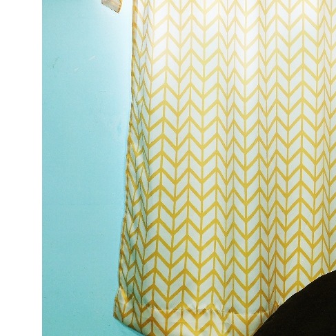 Arrow Design Long Window Single Curtain (Yellow)