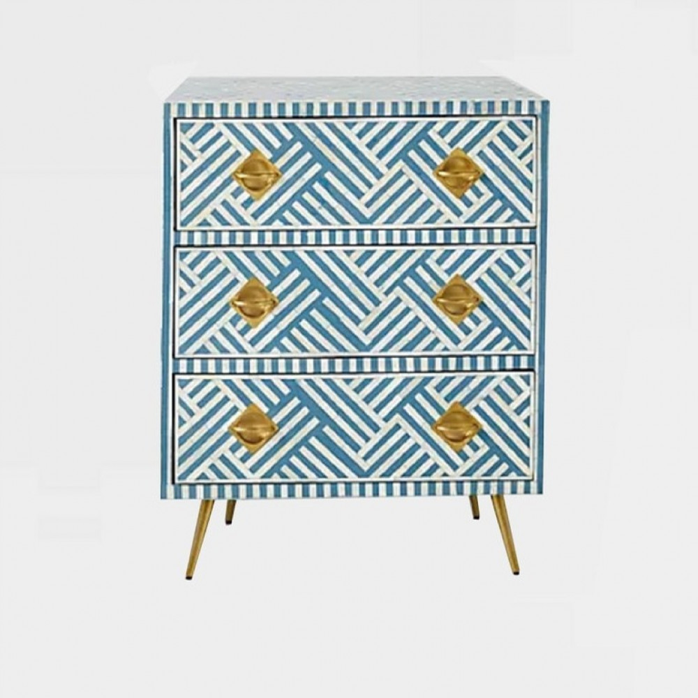 Bone Inlay Chest of 3 Drawers - photo