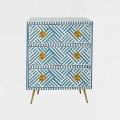 Bone Inlay Chest of 3 Drawers - front_view