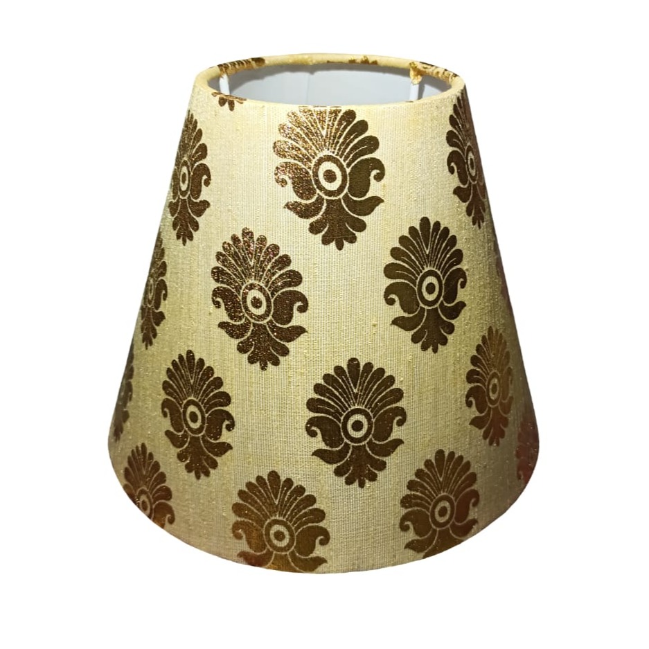 Golden Big Butti Printed Cone Shade