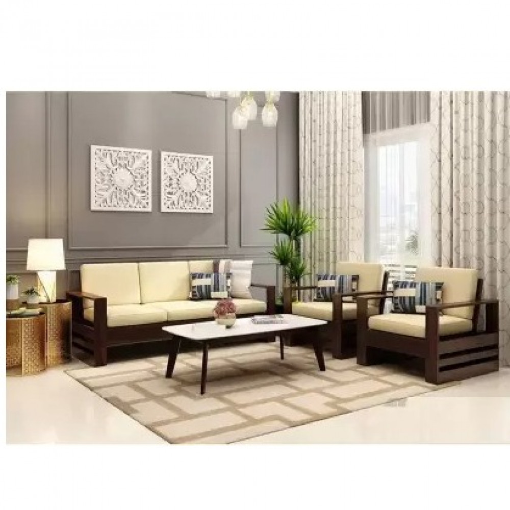 Hugo Wooden 5 Seater Sofa Set - photo