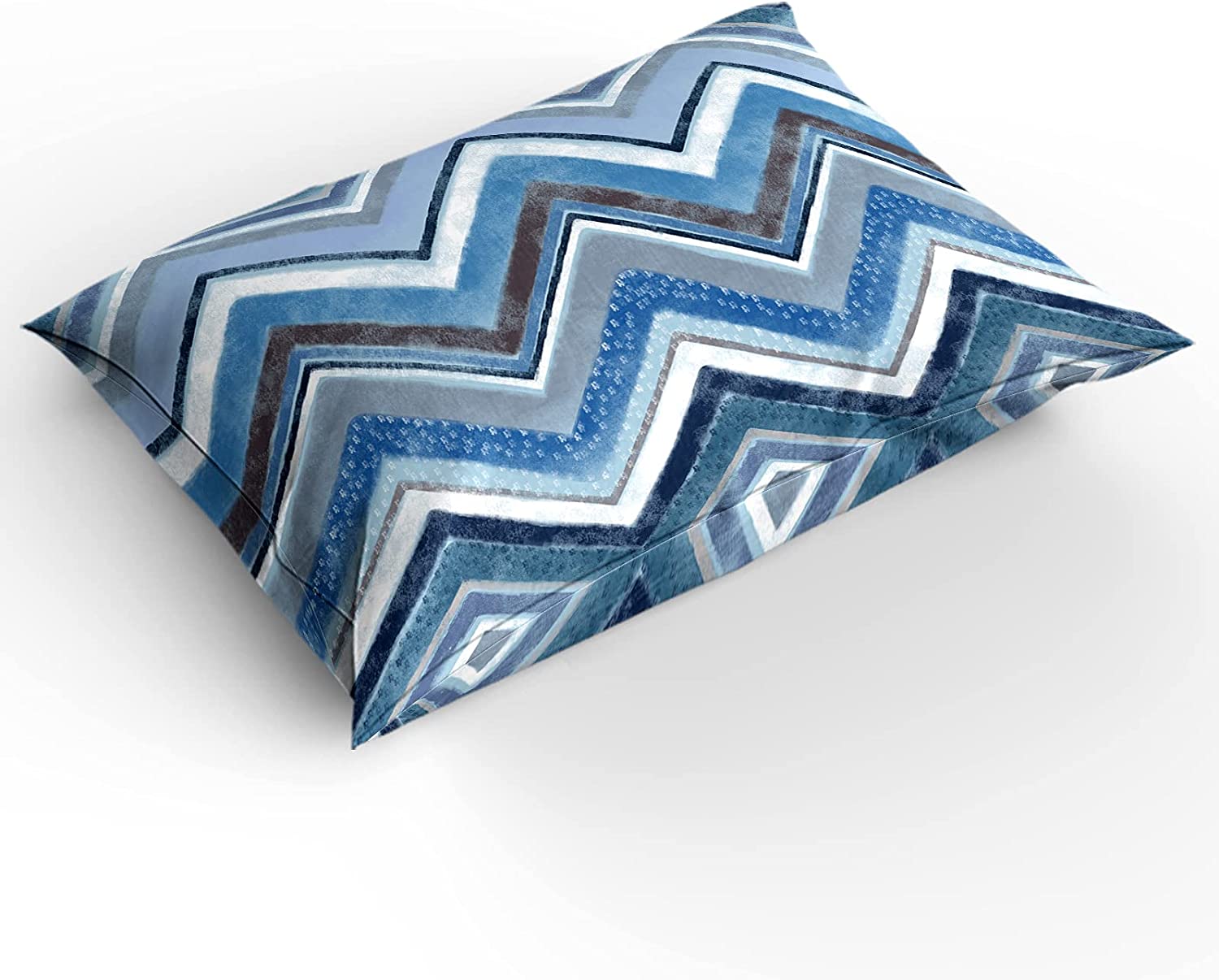 Blue Printed Comforter Set of 4(90X100) Inches
