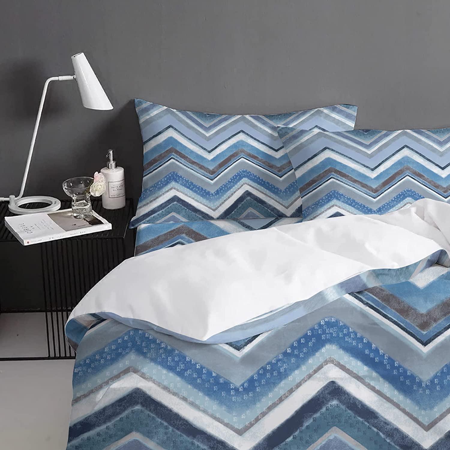 Blue Printed Comforter Set of 4(90X100) Inches
