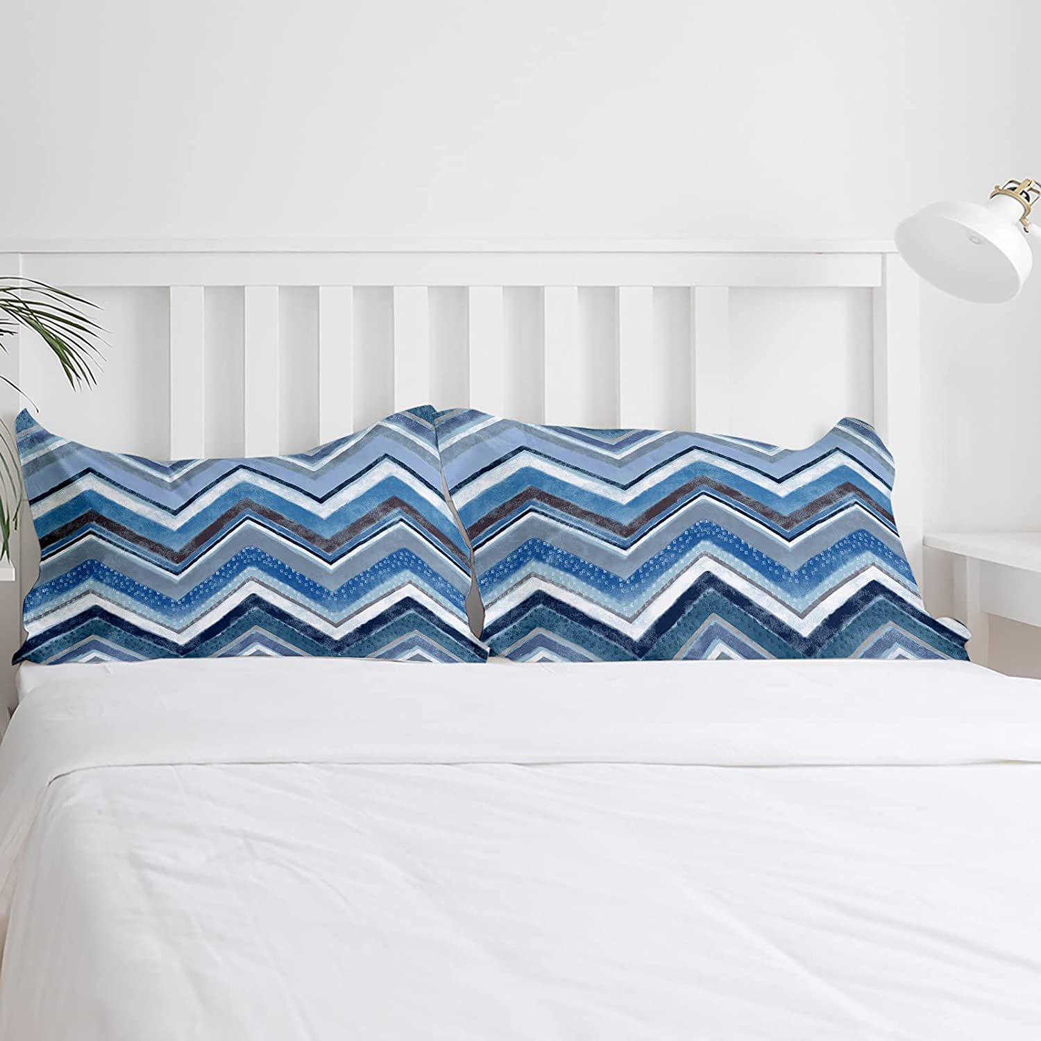 Blue Printed Comforter Set of 4(90X100) Inches