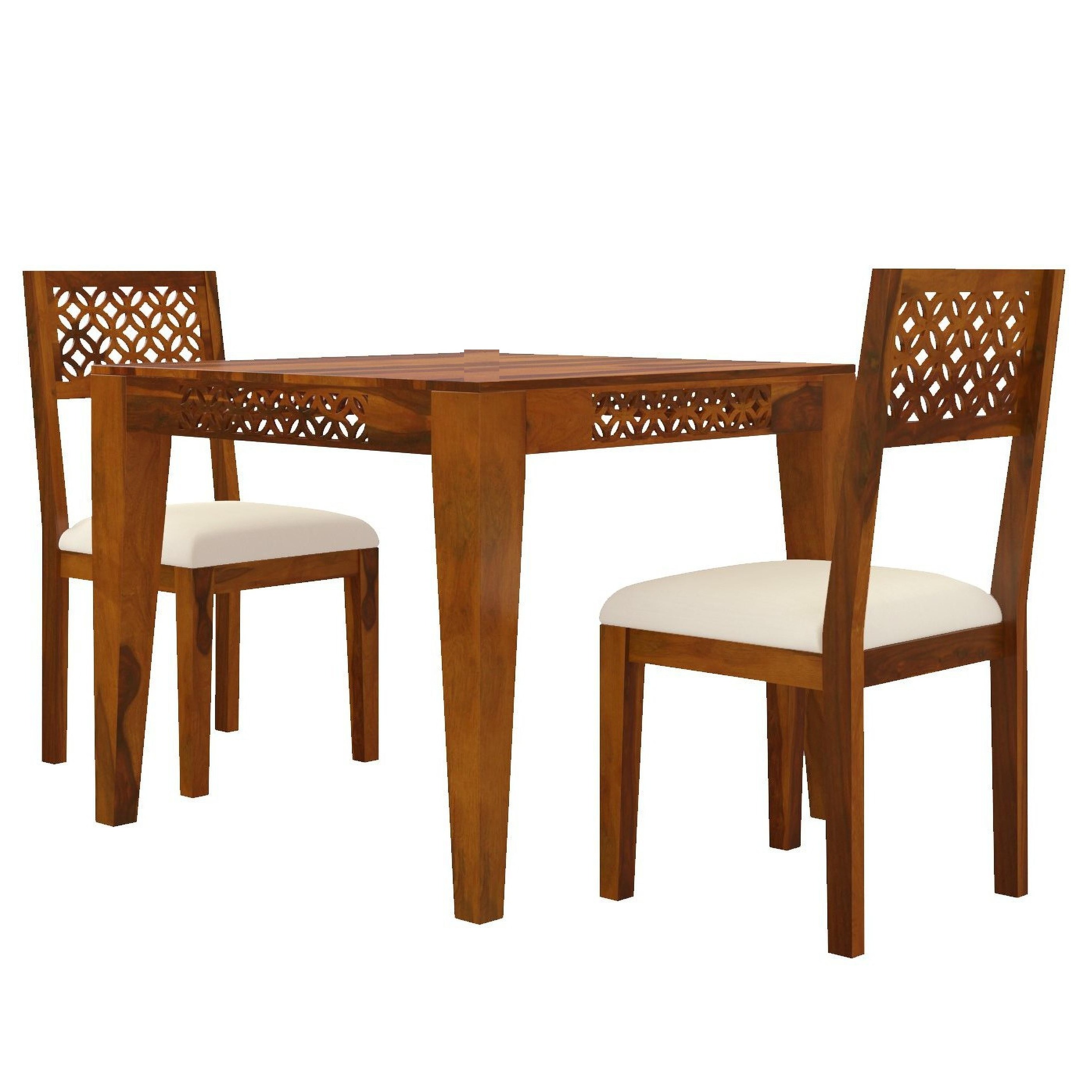 Pure Sheesham Solid Wood 2 Seater Dining Table Set