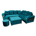 Parma L Shape Sofa Set With Center Table & 2 Puffy - top_view