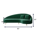 Round Arm Curved Couch in Velvet - front_view