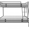 Twin-Over-Full Metal Gray Bunk Bed with Ladder - front_view