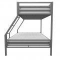 Twin-Over-Full Metal Gray Bunk Bed with Ladder - top_view