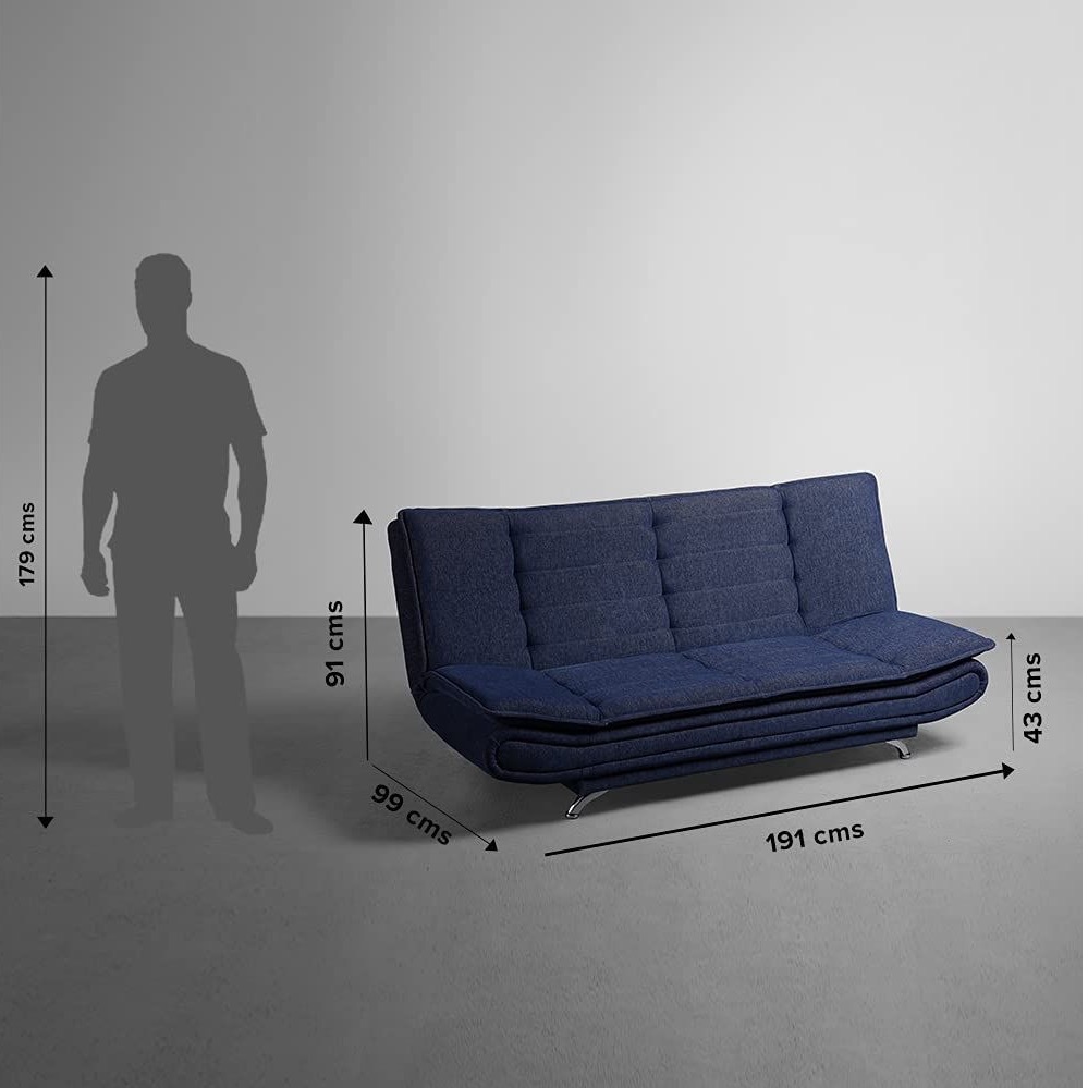 Bedford Sofa Cum Bed In Blue - left_view