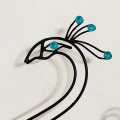 Peacock Decorative Metal Wall Clock - top_view