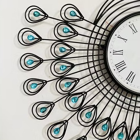 Peacock Decorative Metal Wall Clock