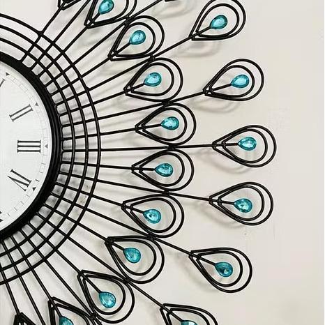 Peacock Decorative Metal Wall Clock