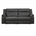 Luxurious Leather 2 Seater Recliner Sofa In Grey - front_view