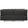 Luxurious Leather 2 Seater Recliner Sofa In Grey - rear_view