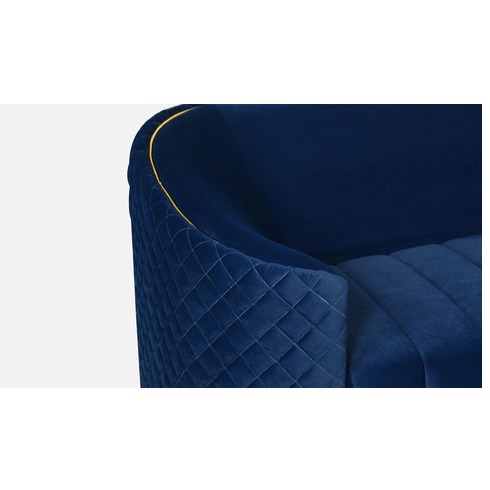 Yolo Velvet LHS Sectional Sofa in Royal Blue Colour