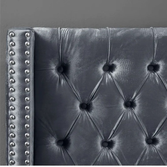 Modern | Contemporary Velvet Upholstered Bed