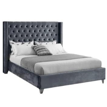 Modern | Contemporary Velvet Upholstered Bed