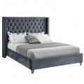 Modern | Contemporary Velvet Upholstered Bed - right_view