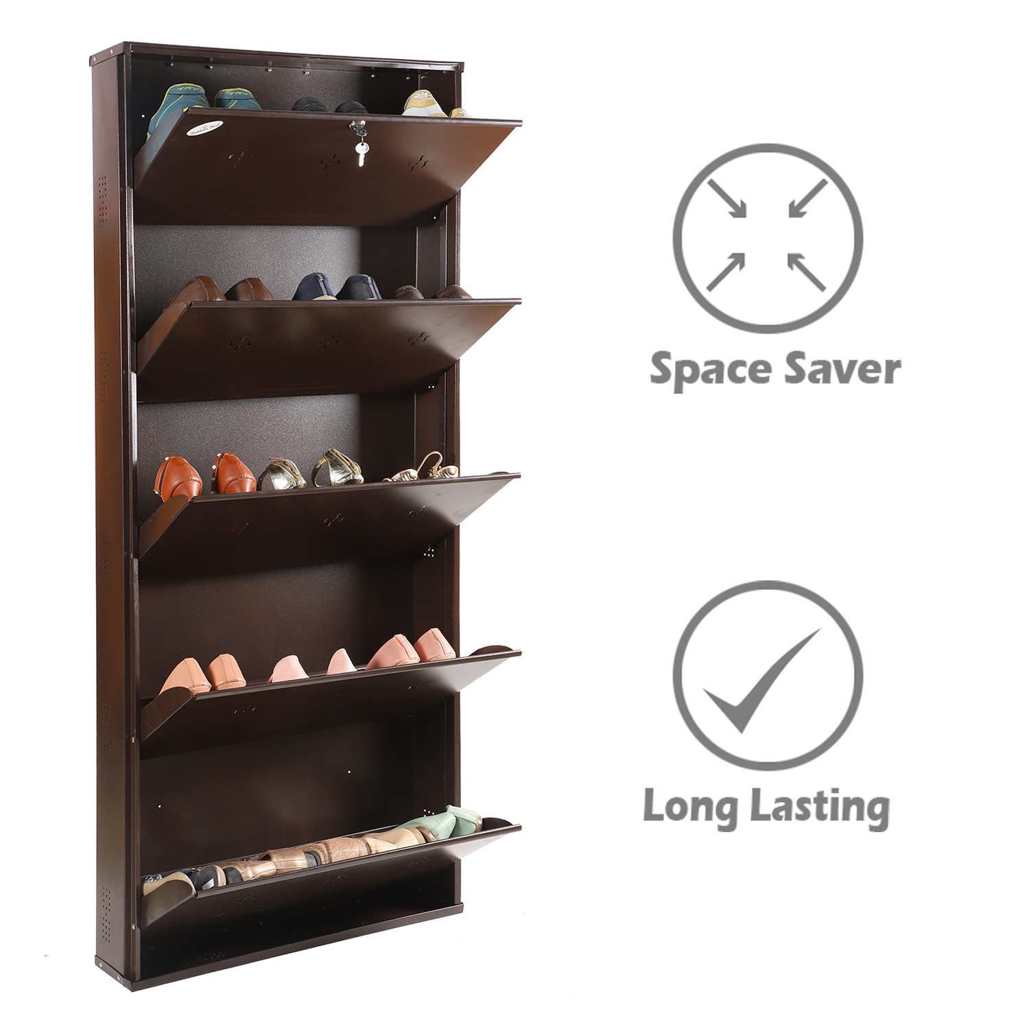 Barcelona Metallic Shoe Rack In 5 Tier