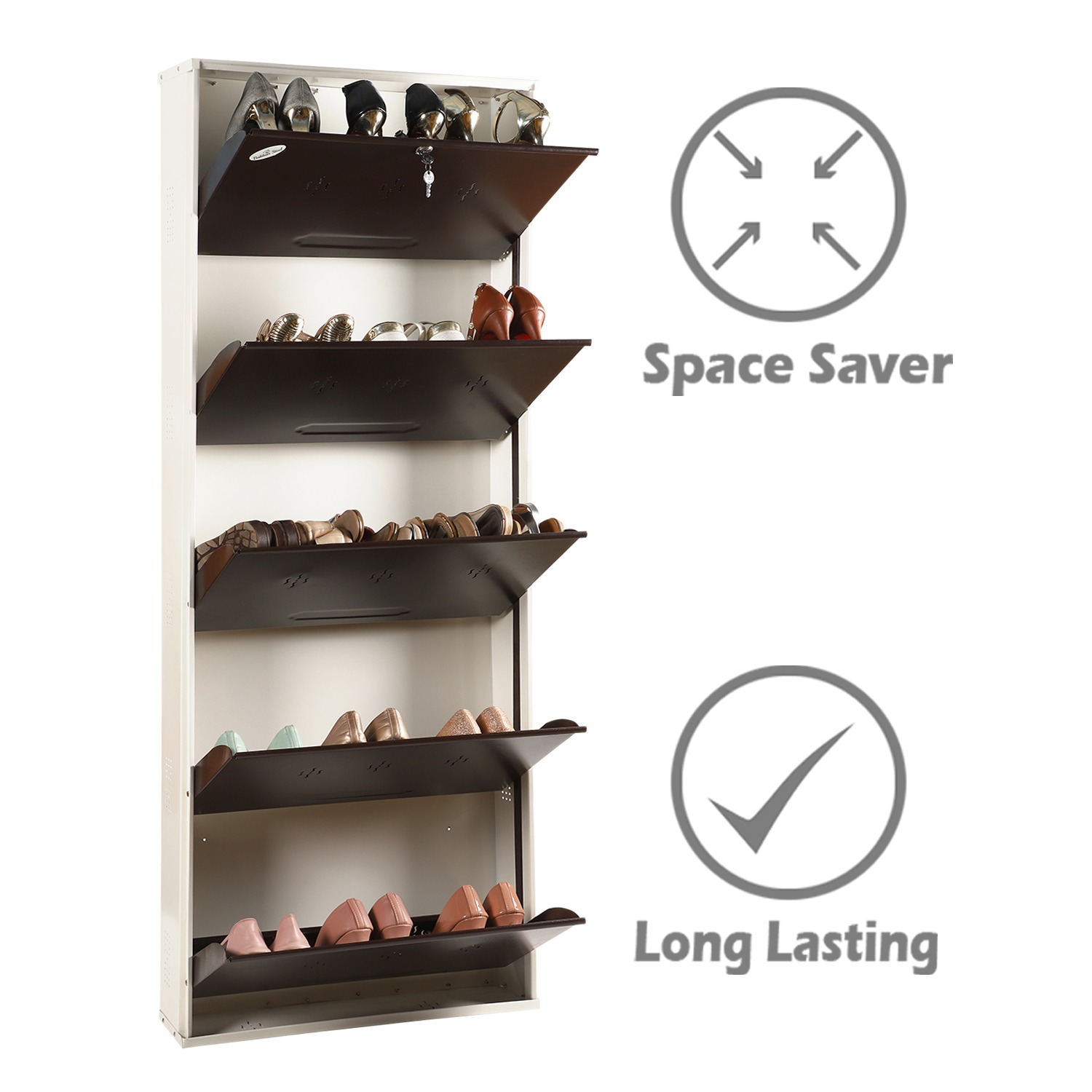 Bergen Wall Mounted Metallic Shoe Rack - right_view