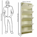 Bruges Wall Mounted Metallic Shoe Rack In White - rear_view