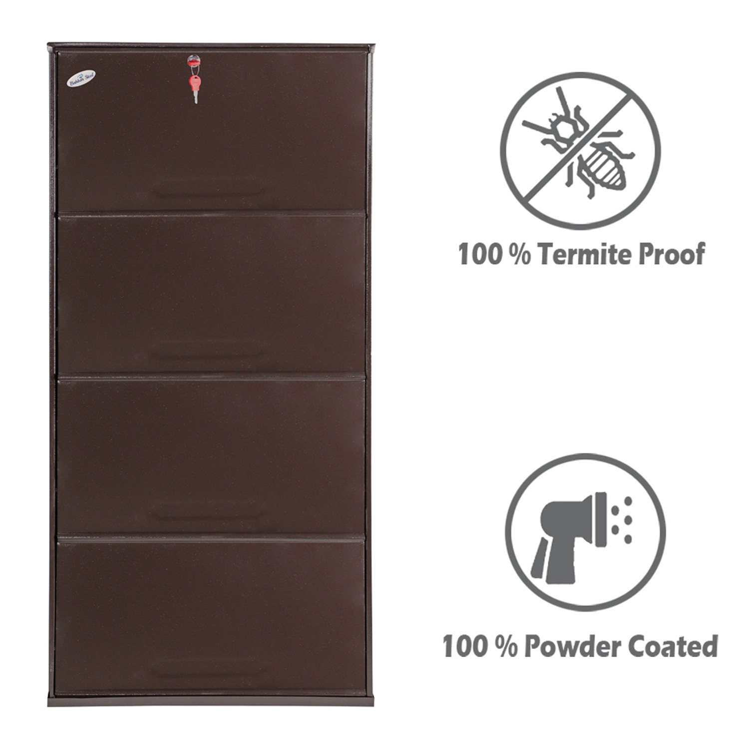 Bruges Wall Mounted Metallic Shoe Rack - left_view