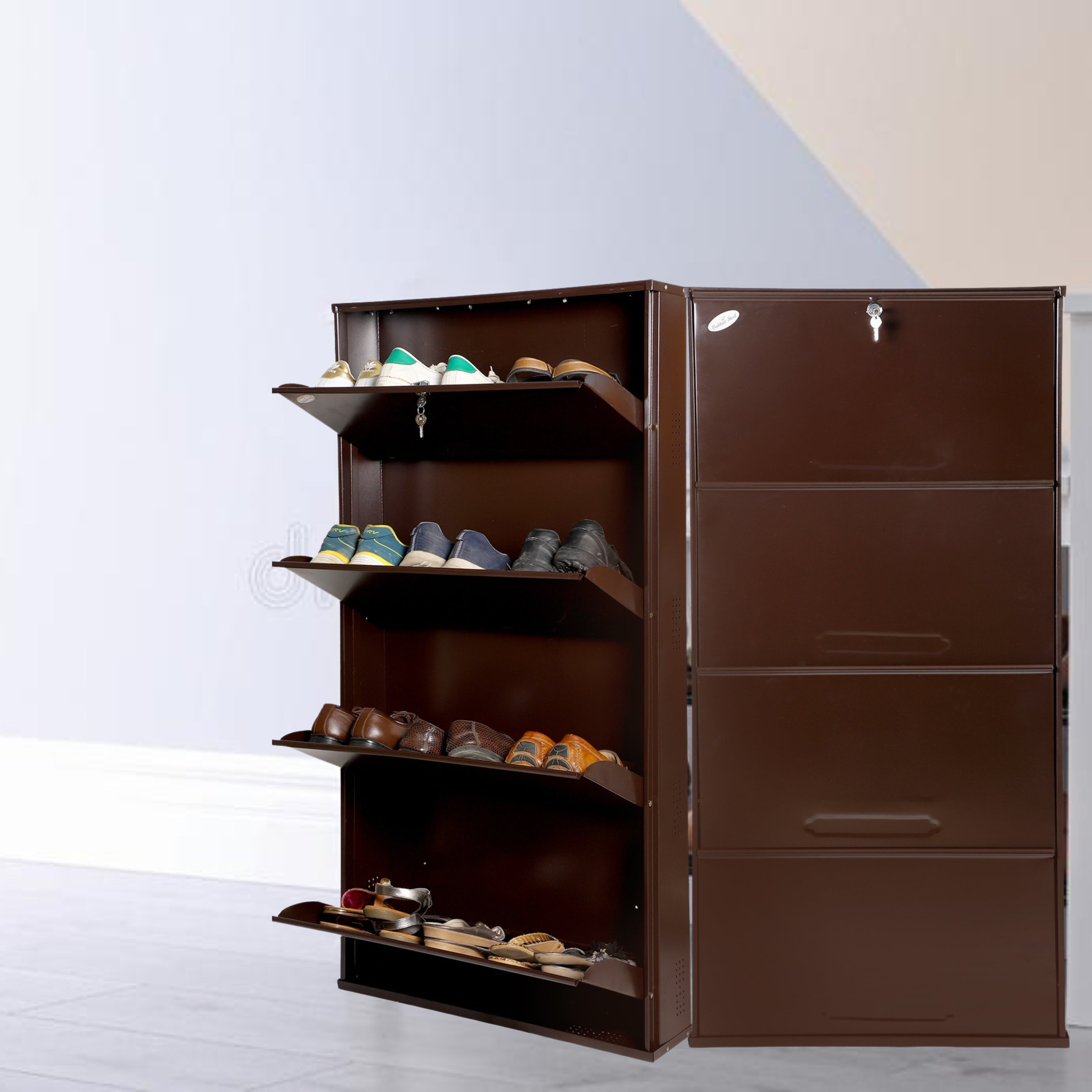 Bruges Wall Mounted Metallic Shoe Rack