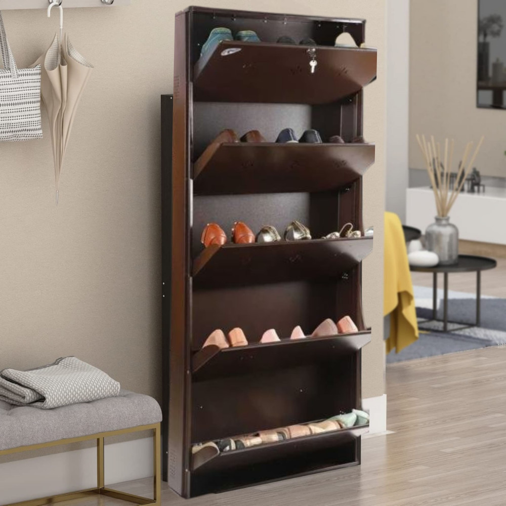 Bergen Wall Mounted Metallic Shoe Rack - photo