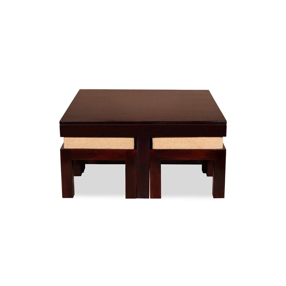 Solid Wood Square Modern Coffee Table - front_view