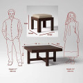 Solid Wood Square Modern Coffee Table - right_view