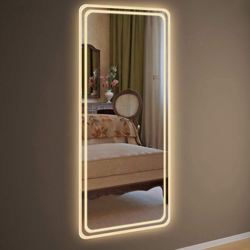 Modern Led Wall Mount Glass Mirror With LED Lights