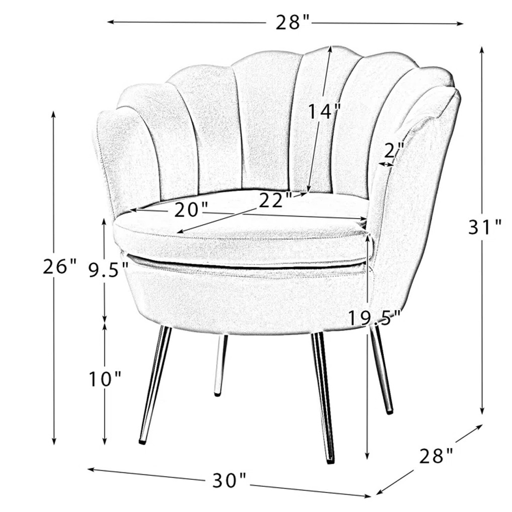 Aviana Accent chair(Orange Color) - right_view