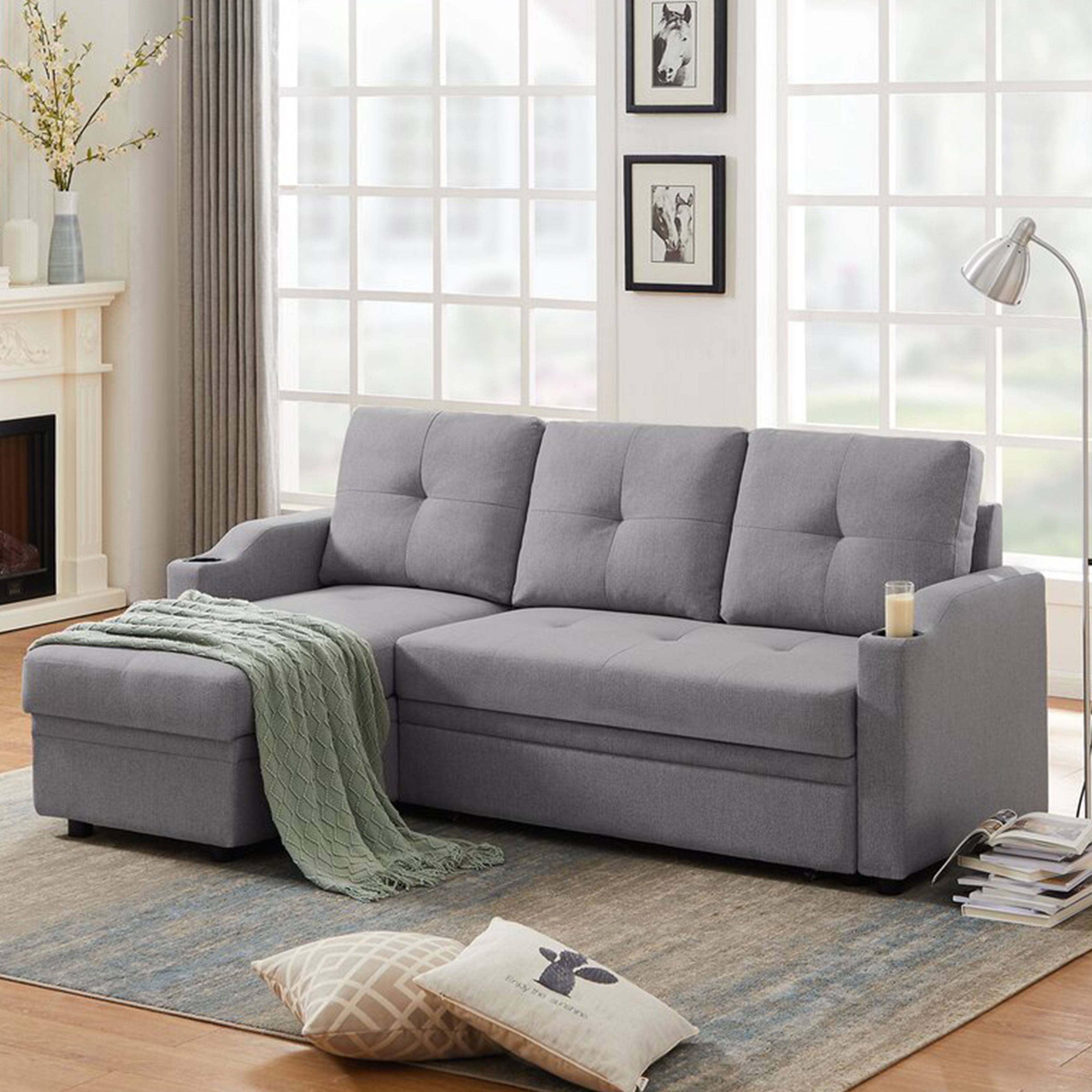 Argo L Shape Sofa Cum Bed with Storage (RHS)