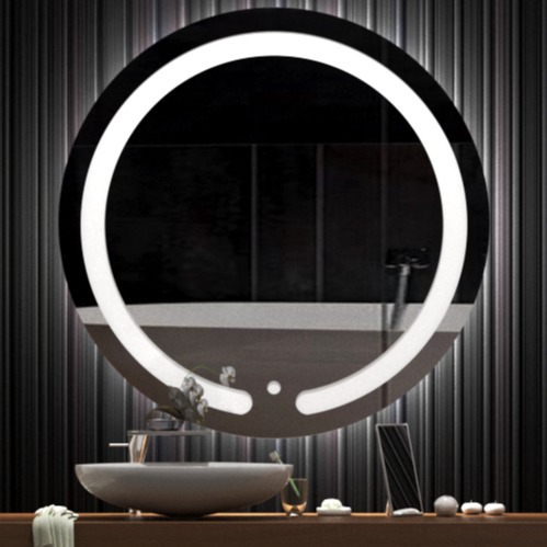 Hexa Modern Round LED Mirror - top_view