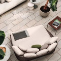 Sapa Brown Sofa Set With beige Cushions - top_view