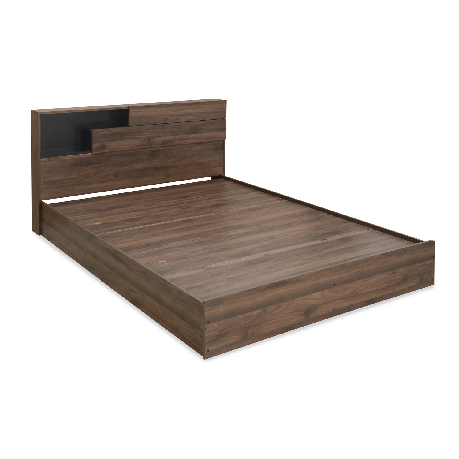Exquisite King Bed With Headboard Storage (Wenge) - top_view