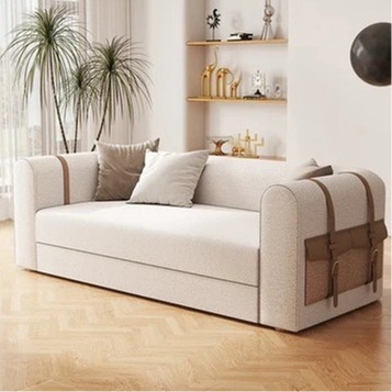 Chintz Conventional 3 seater Sofa Cum Bed In Suede