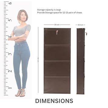 Barcelona Wall Mounted Shoe Rack (Brown) - left_view