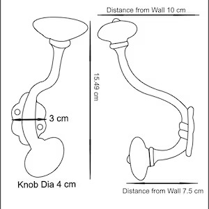 Ivory Melon Wall Hook pack of 25 - left_view