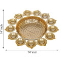 Orleans Diya Shape Decorative Urli Bowl for Home Decor and Gift - rear_view