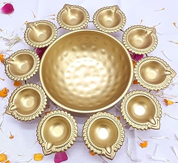 Orleans Diya Shape Decorative Urli Bowl for Home Decor and Gift