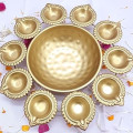 Orleans Diya Shape Decorative Urli Bowl for Home Decor and Gift - top_view