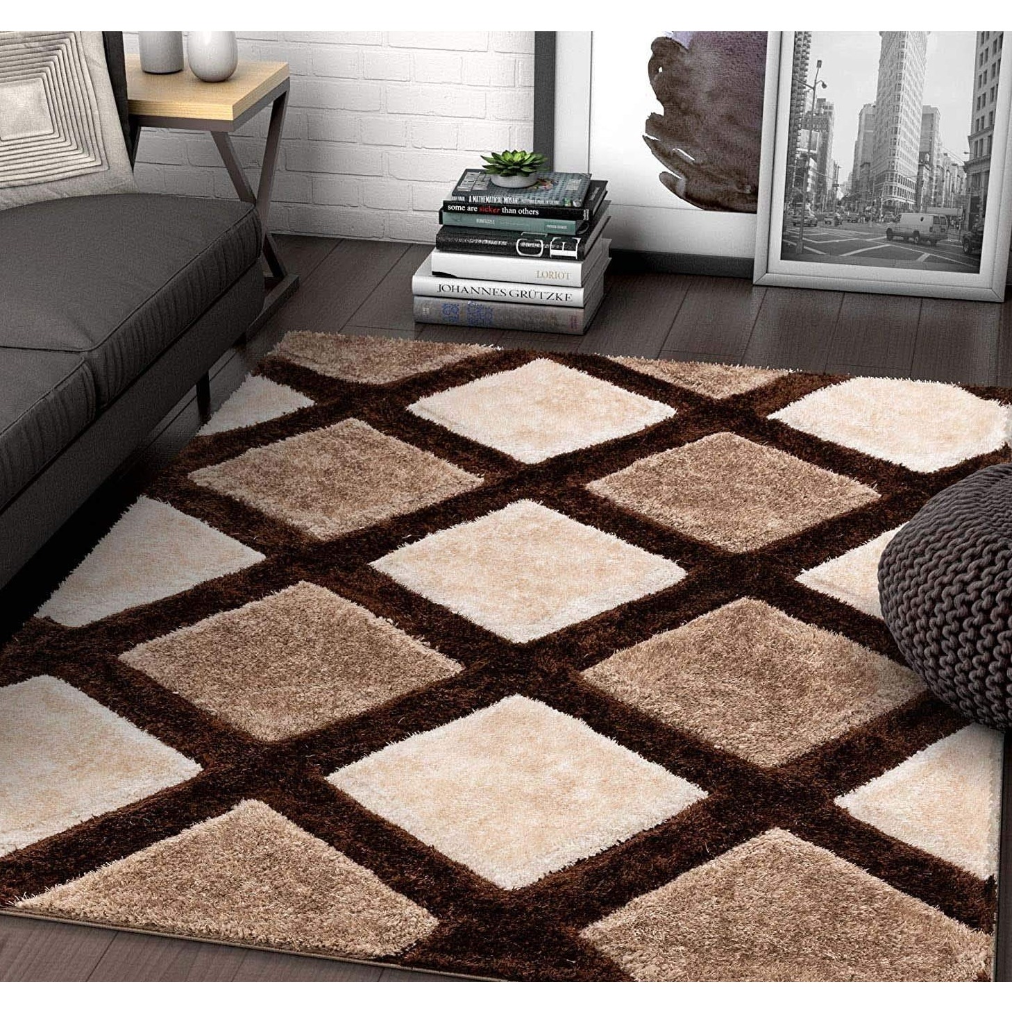 Shaggy carpet for living room 3x5 feet