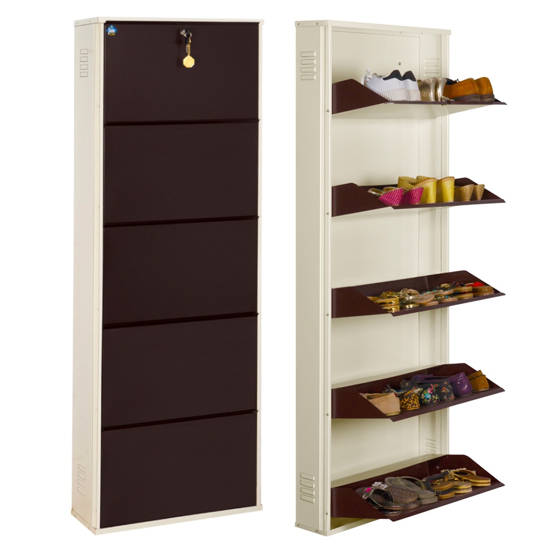 Sapa Powder Coated Infinity 5 Door Steel Shoe Rack