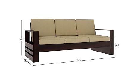 Hugo Wooden 5 Seater Sofa Set - rear_view