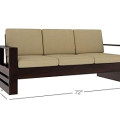 Hugo Wooden 5 Seater Sofa Set - rear_view