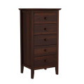 Solid Sheesham Wood Chest Of Drawers (Walnut) - rear_view