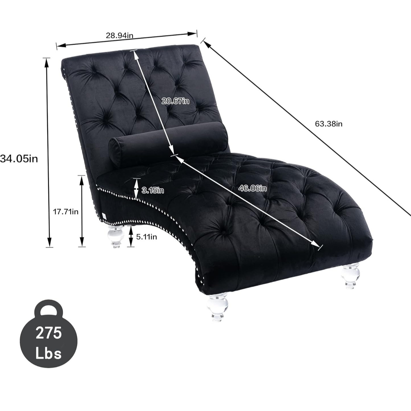 Chaise Lounge Chair With Toss Pillow - right_view
